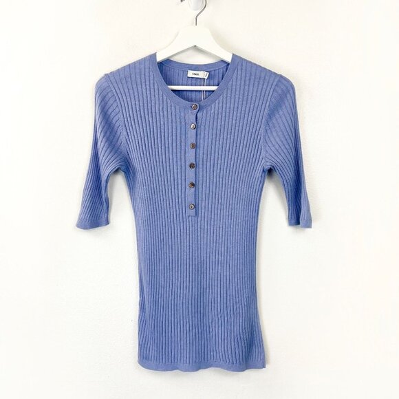 NWT VINCE Ribbed Henley T-shirt - Picture 1 of 10